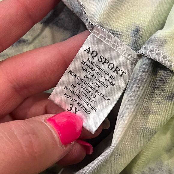 NWOT AQ Sport Yellow Black Tie Dye Athletic Gym Shorts Size 3X - Picture 3 of 4